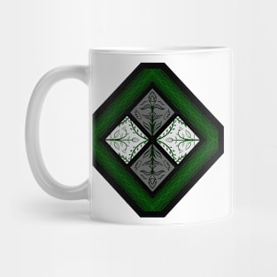 Green Flowers, Green Frames Mug